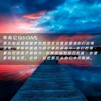 Picture 02 - 申 命 记 13:5 CUVS - 那 先 知 或 是 那 做 梦 的 既 用 言 - Bible Verse Picture