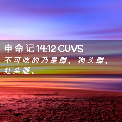 Picture 02 - 申 命 记 14:12 CUVS - 不 可 吃 的 乃 是 雕 、 狗 头 雕 、 - Bible Verse Picture