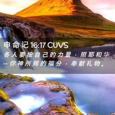 Picture 02 - 申 命 记 16:17 CUVS - 各 人 要 按 自 己 的 力 量 ， 照 耶 - Bible Verse Picture
