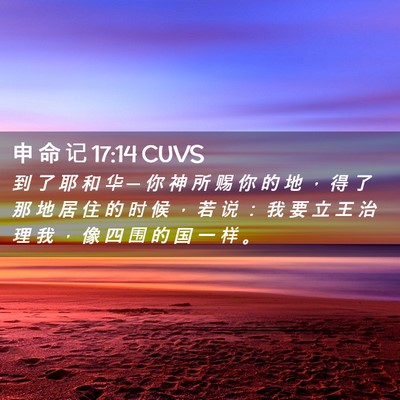 Picture 02 - 申 命 记 17:14 CUVS - 到 了 耶 和 华 ─ 你 神 所 赐 你 的 - Bible Verse Picture