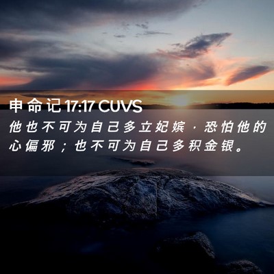 Picture 02 - 申 命 记 17:17 CUVS - 他 也 不 可 为 自 己 多 立 妃 嫔 ， - Bible Verse Picture