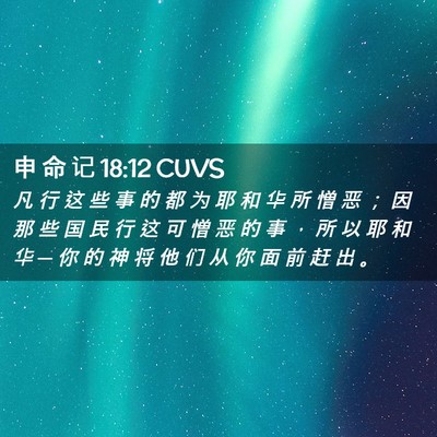 Picture 02 - 申 命 记 18:12 CUVS - 凡 行 这 些 事 的 都 为 耶 和 华 所 - Bible Verse Picture