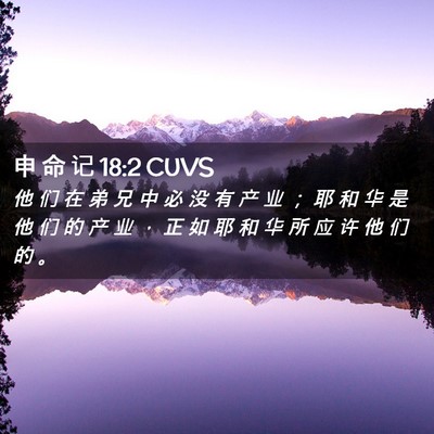 Picture 02 - 申 命 记 18:2 CUVS - 他 们 在 弟 兄 中 必 没 有 产 业 ； - Bible Verse Picture
