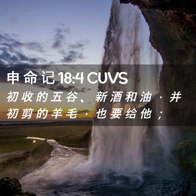 Picture 02 - 申 命 记 18:4 CUVS - 初 收 的 五 谷 、 新 酒 和 油 ， 并 - Bible Verse Picture