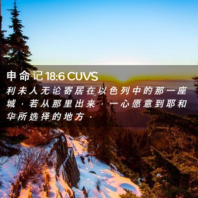 Picture 02 - 申 命 记 18:6 CUVS - 利 未 人 无 论 寄 居 在 以 色 列 中 - Bible Verse Picture