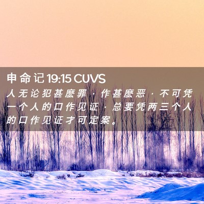 Picture 02 - 申 命 记 19:15 CUVS - 人 无 论 犯 甚 麽 罪 ， 作 甚 麽 恶 - Bible Verse Picture