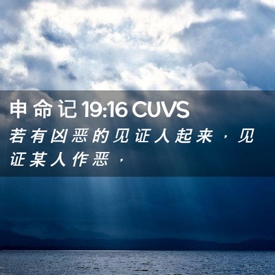 Picture 02 - 申 命 记 19:16 CUVS - 若 有 凶 恶 的 见 证 人 起 来 ， 见 - Bible Verse Picture