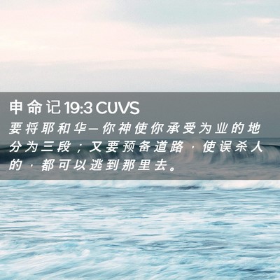 Picture 02 - 申 命 记 19:3 CUVS - 要 将 耶 和 华 ─ 你 神 使 你 承 受 - Bible Verse Picture
