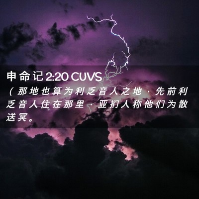 Picture 02 - 申 命 记 2:20 CUVS - （ 那 地 也 算 为 利 乏 音 人 之 地 - Bible Verse Picture