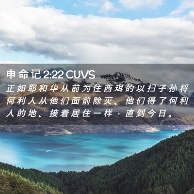 Picture 02 - 申 命 记 2:22 CUVS - 正 如 耶 和 华 从 前 为 住 西 珥 的 - Bible Verse Picture