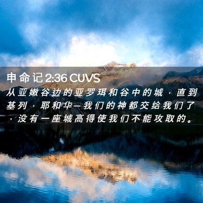 Picture 02 - 申 命 记 2:36 CUVS - 从 亚 嫩 谷 边 的 亚 罗 珥 和 谷 中 - Bible Verse Picture