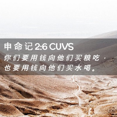 Picture 02 - 申 命 记 2:6 CUVS - 你 们 要 用 钱 向 他 们 买 粮 吃 ， - Bible Verse Picture