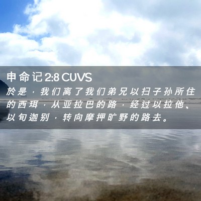 Picture 02 - 申 命 记 2:8 CUVS - 於 是 ， 我 们 离 了 我 们 弟 兄 以 - Bible Verse Picture