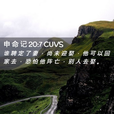 Picture 02 - 申 命 记 20:7 CUVS - 谁 聘 定 了 妻 ， 尚 未 迎 娶 ， 他 - Bible Verse Picture