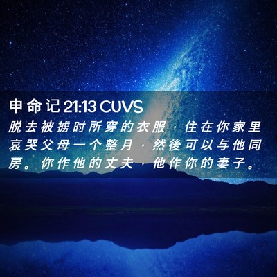 Picture 02 - 申 命 记 21:13 CUVS - 脱 去 被 掳 时 所 穿 的 衣 服 ， 住 - Bible Verse Picture