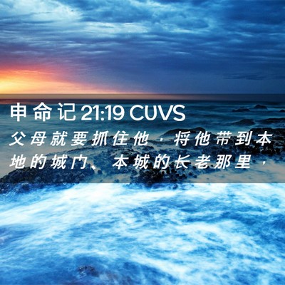Picture 02 - 申 命 记 21:19 CUVS - 父 母 就 要 抓 住 他 ， 将 他 带 到 - Bible Verse Picture