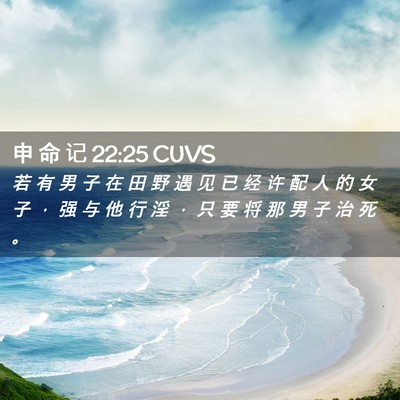 Picture 02 - 申 命 记 22:25 CUVS - 若 有 男 子 在 田 野 遇 见 已 经 许 - Bible Verse Picture