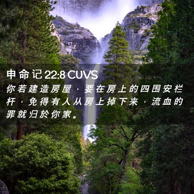 Picture 02 - 申 命 记 22:8 CUVS - 你 若 建 造 房 屋 ， 要 在 房 上 的 - Bible Verse Picture