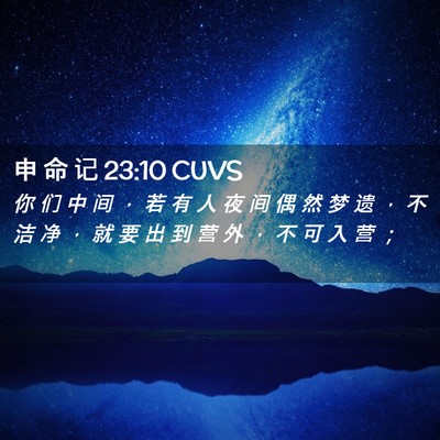 Picture 02 - 申 命 记 23:10 CUVS - 你 们 中 间 ， 若 有 人 夜 间 偶 然 - Bible Verse Picture
