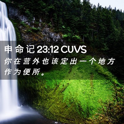 Picture 02 - 申 命 记 23:12 CUVS - 你 在 营 外 也 该 定 出 一 个 地 方 - Bible Verse Picture