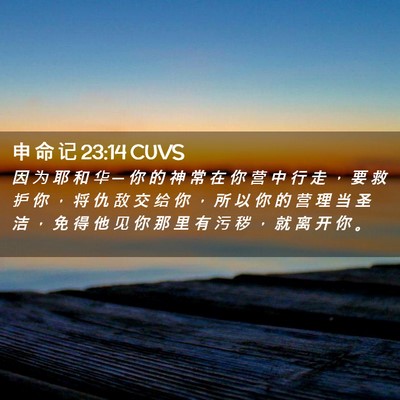 Picture 02 - 申 命 记 23:14 CUVS - 因 为 耶 和 华 ─ 你 的 神 常 在 你 - Bible Verse Picture