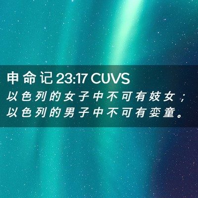 Picture 02 - 申 命 记 23:17 CUVS - 以 色 列 的 女 子 中 不 可 有 妓 女 - Bible Verse Picture