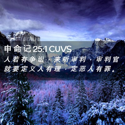 Picture 02 - 申 命 记 25:1 CUVS - 人 若 有 争 讼 ， 来 听 审 判 ， 审 - Bible Verse Picture