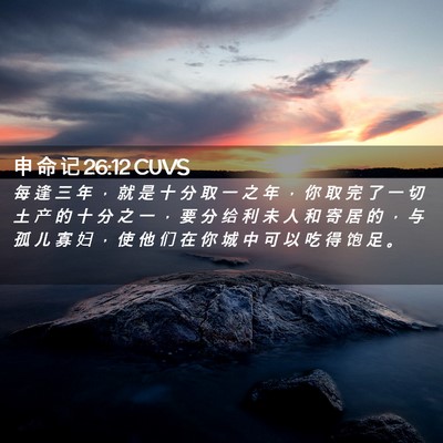 Picture 02 - 申 命 记 26:12 CUVS - 每 逢 三 年 ， 就 是 十 分 取 一 之 - Bible Verse Picture