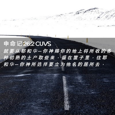 Picture 02 - 申 命 记 26:2 CUVS - 就 要 从 耶 和 华 ─ 你 神 赐 你 的 - Bible Verse Picture