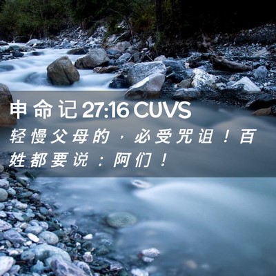 Picture 02 - 申 命 记 27:16 CUVS - 轻 慢 父 母 的 ， 必 受 咒 诅 ！ 百 - Bible Verse Picture