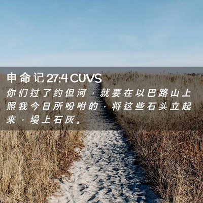 Picture 02 - 申 命 记 27:4 CUVS - 你 们 过 了 约 但 河 ， 就 要 在 以 - Bible Verse Picture