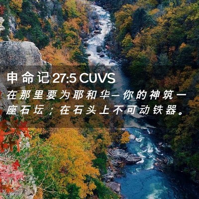 Picture 02 - 申 命 记 27:5 CUVS - 在 那 里 要 为 耶 和 华 ─ 你 的 神 - Bible Verse Picture