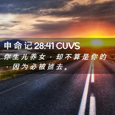 Picture 02 - 申 命 记 28:41 CUVS - 你 生 儿 养 女 ， 却 不 算 是 你 的 - Bible Verse Picture