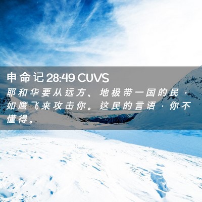 Picture 02 - 申 命 记 28:49 CUVS - 耶 和 华 要 从 远 方 、 地 极 带 一 - Bible Verse Picture