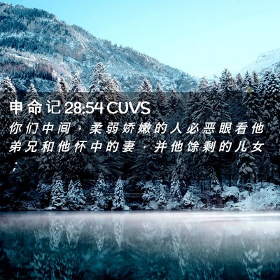 Picture 02 - 申 命 记 28:54 CUVS - 你 们 中 间 ， 柔 弱 娇 嫩 的 人 必 - Bible Verse Picture