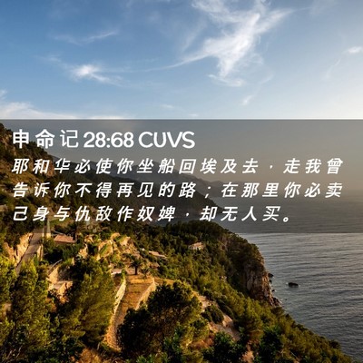 Picture 02 - 申 命 记 28:68 CUVS - 耶 和 华 必 使 你 坐 船 回 埃 及 去 - Bible Verse Picture