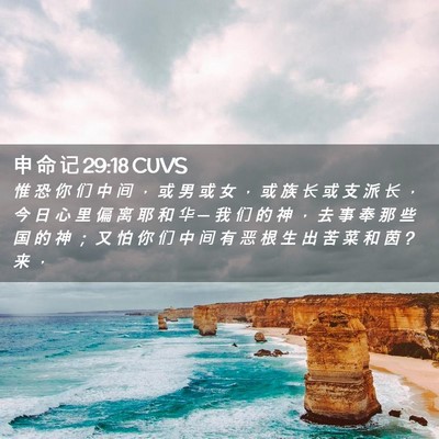 Picture 02 - 申 命 记 29:18 CUVS - 惟 恐 你 们 中 间 ， 或 男 或 女 ， - Bible Verse Picture