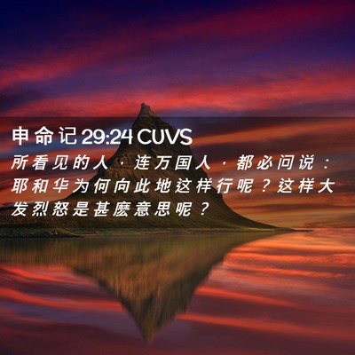 Picture 02 - 申 命 记 29:24 CUVS - 所 看 见 的 人 ， 连 万 国 人 ， 都 - Bible Verse Picture