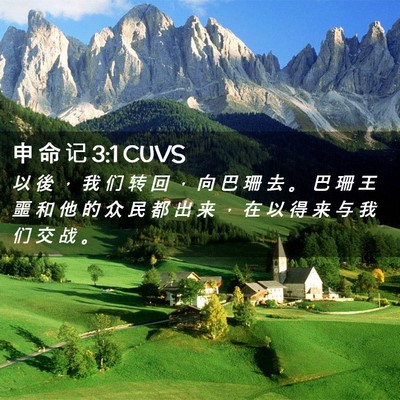 Picture 02 - 申 命 记 3:1 CUVS - 以 後 ， 我 们 转 回 ， 向 巴 珊 去 - Bible Verse Picture