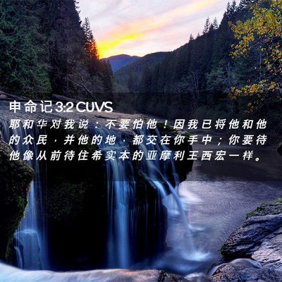 Picture 02 - 申 命 记 3:2 CUVS - 耶 和 华 对 我 说 ： 不 要 怕 他 ！ - Bible Verse Picture