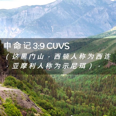 Picture 02 - 申 命 记 3:9 CUVS - （ 这 黑 门 山 ， 西 顿 人 称 为 西 - Bible Verse Picture