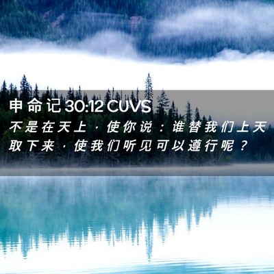 Picture 02 - 申 命 记 30:12 CUVS - 不 是 在 天 上 ， 使 你 说 ： 谁 替 - Bible Verse Picture