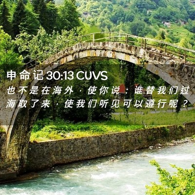 Picture 02 - 申 命 记 30:13 CUVS - 也 不 是 在 海 外 ， 使 你 说 ： 谁 - Bible Verse Picture