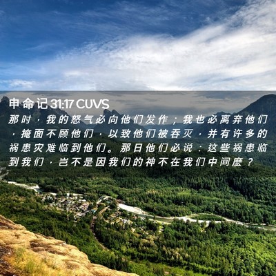 Picture 02 - 申 命 记 31:17 CUVS - 那 时 ， 我 的 怒 气 必 向 他 们 发 - Bible Verse Picture