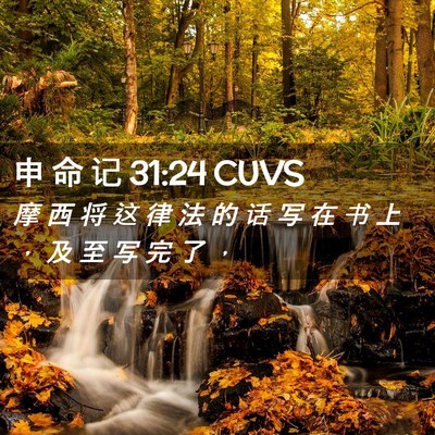 Picture 02 - 申 命 记 31:24 CUVS - 摩 西 将 这 律 法 的 话 写 在 书 上 - Bible Verse Picture