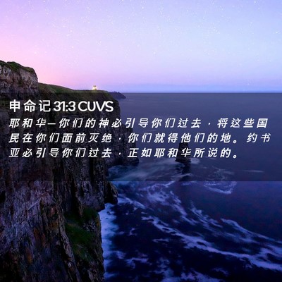 Picture 02 - 申 命 记 31:3 CUVS - 耶 和 华 ─ 你 们 的 神 必 引 导 你 - Bible Verse Picture