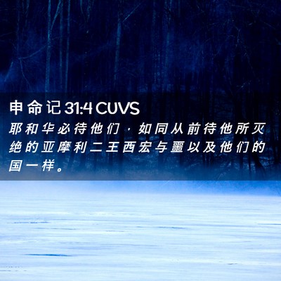 Picture 02 - 申 命 记 31:4 CUVS - 耶 和 华 必 待 他 们 ， 如 同 从 前 - Bible Verse Picture
