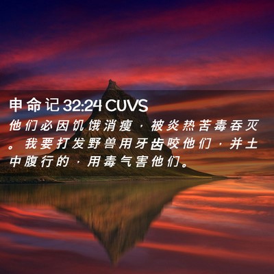 Picture 02 - 申 命 记 32:24 CUVS - 他 们 必 因 饥 饿 消 瘦 ， 被 炎 热 - Bible Verse Picture
