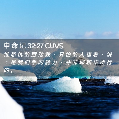 Picture 02 - 申 命 记 32:27 CUVS - 惟 恐 仇 敌 惹 动 我 ， 只 怕 敌 人 - Bible Verse Picture