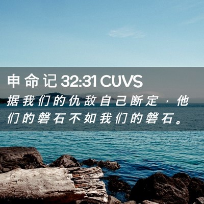 Picture 02 - 申 命 记 32:31 CUVS - 据 我 们 的 仇 敌 自 己 断 定 ， 他 - Bible Verse Picture